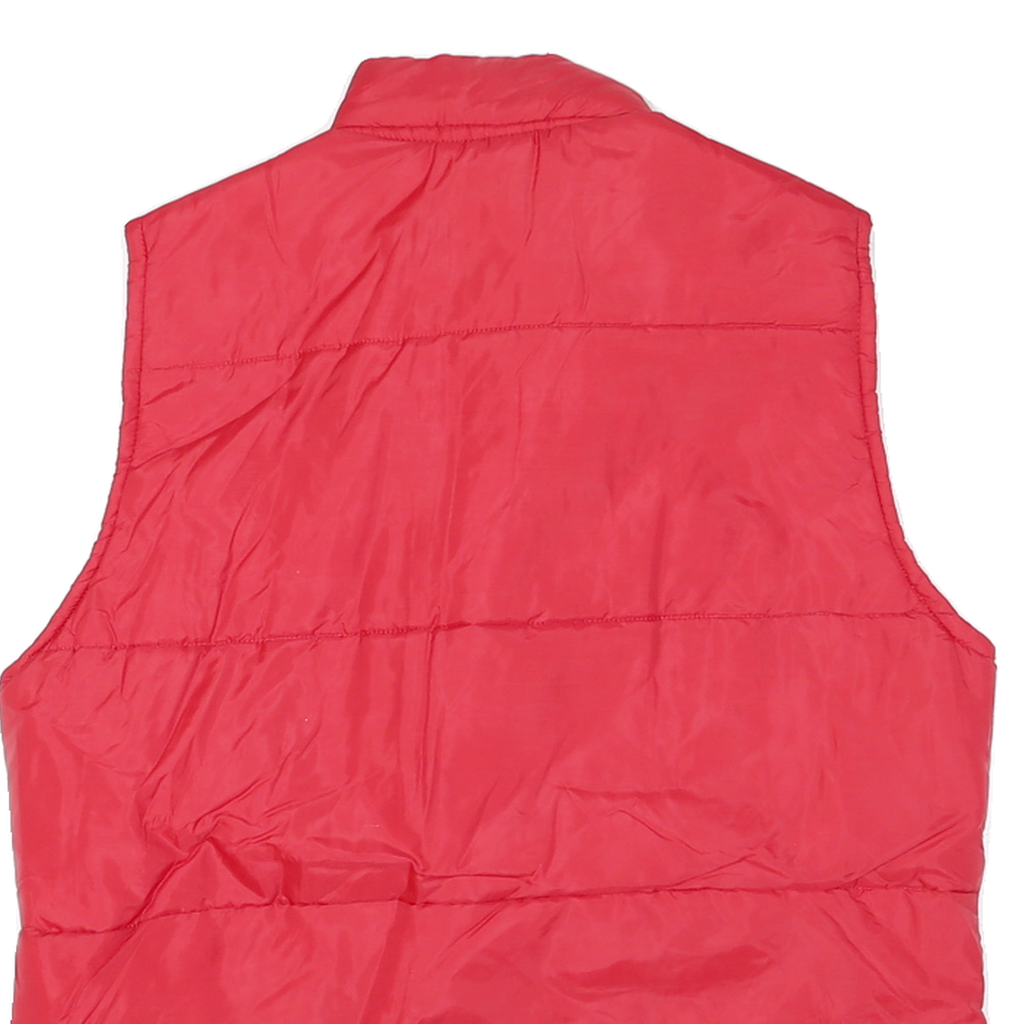 PRO FIT Womens Red Sleeveless Button Jacket M Polyester Blend Plain Lightweight