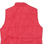 PRO FIT Womens Red Sleeveless Button Jacket M Polyester Blend Plain Lightweight