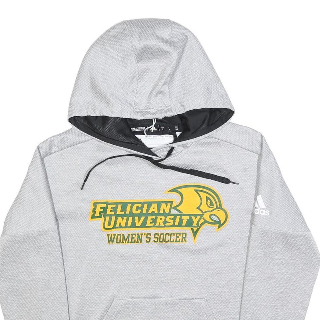 ADIDAS Mens Grey Felician University Womens Soccer Hoodie S Polyester Blend