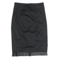 BURBERRY Womens Black Pencil Knee Length Cotton Blend Skirt UK 8 Elegant Classic