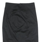 BURBERRY Womens Black Pencil Knee Length Cotton Blend Skirt UK 8 Elegant Classic