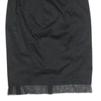 BURBERRY Womens Black Pencil Knee Length Cotton Blend Skirt UK 8 Elegant Classic