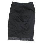 BURBERRY Womens Black Pencil Knee Length Cotton Blend Skirt UK 8 Elegant Classic
