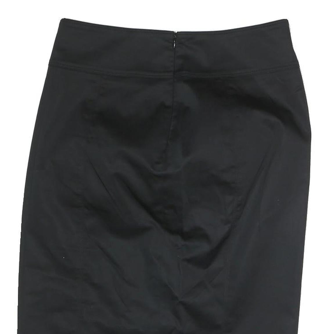 BURBERRY Womens Black Pencil Knee Length Cotton Blend Skirt UK 8 Elegant Classic