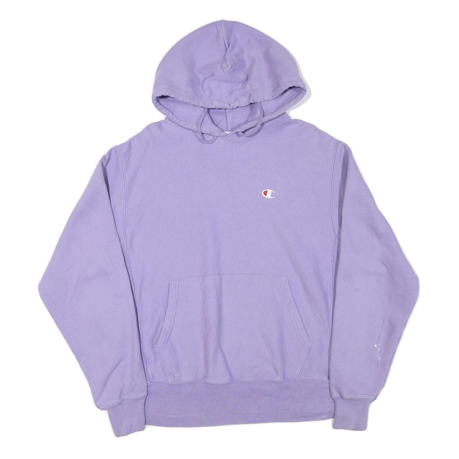 CHAMPION Mens Lilac Pullover Hoodie M Classic Cotton Blend Casual Sweatshirt