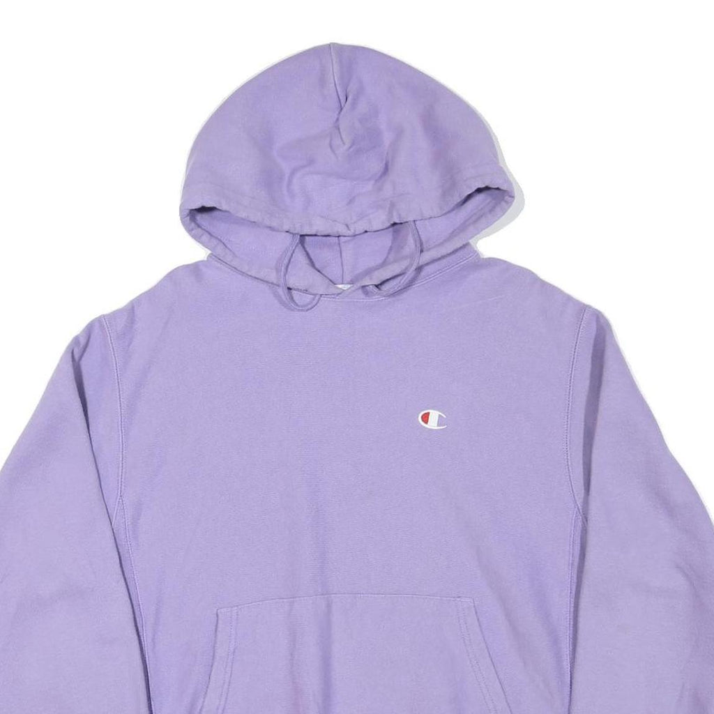 CHAMPION Mens Lilac Pullover Hoodie M Classic Cotton Blend Casual Sweatshirt