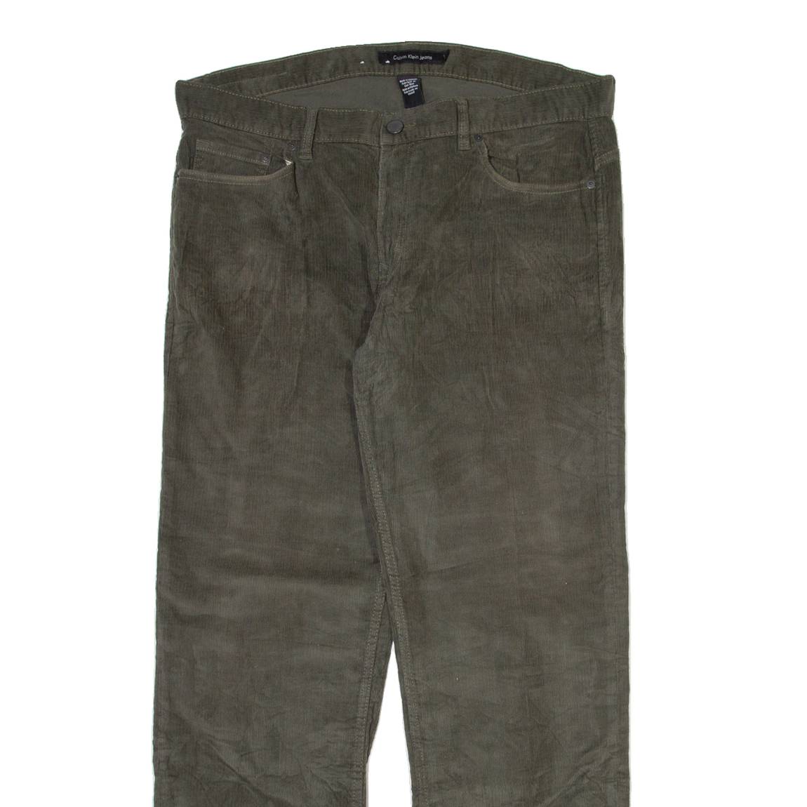 CALVIN KLEIN Womens Corduroy Trousers Grey Regular Straight W38 L32