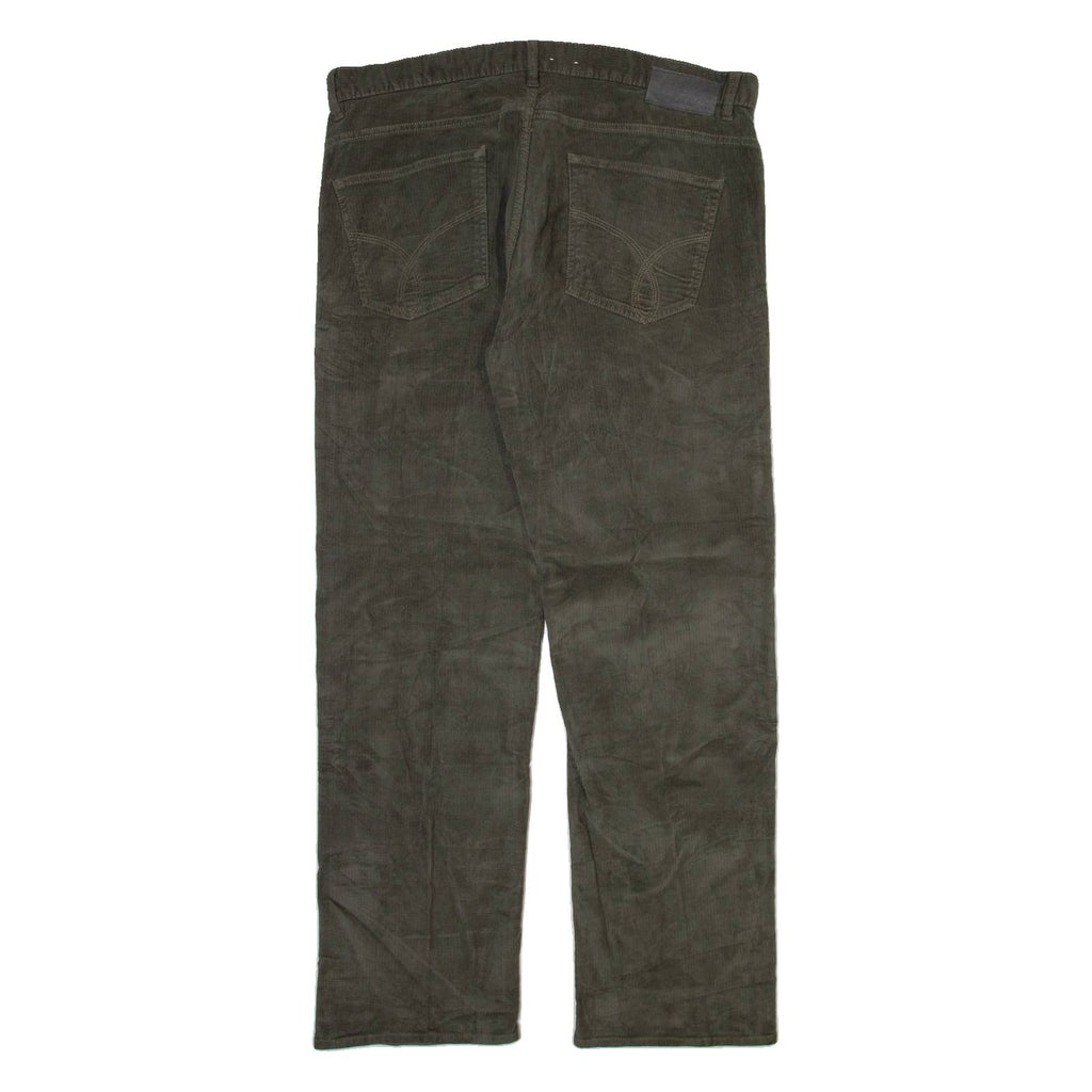 CALVIN KLEIN Womens Corduroy Trousers Grey Regular Straight W38 L32