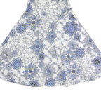 MAX MARA Womens White & Blue Fit & Flare Cotton Blend Dress Sleeveless Midi M