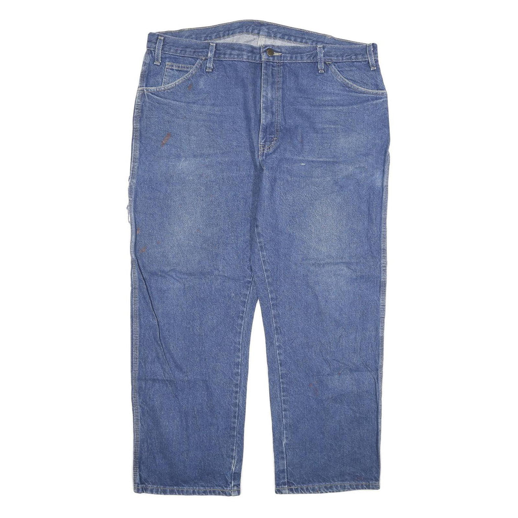 DICKIES Mens Regular Blue Denim Jeans Cotton Blend W40 L30 Workwear Classic Zip