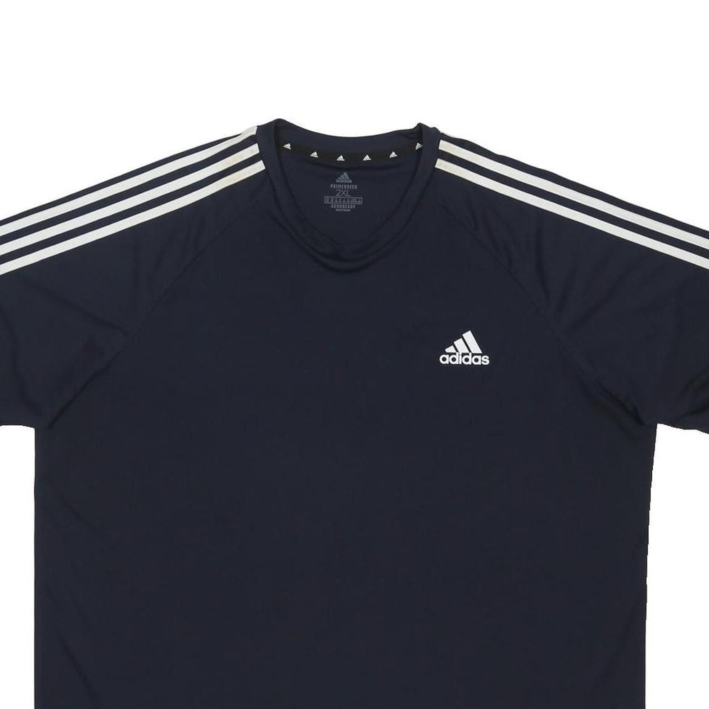 ADIDAS PRIME GREEN Mens Navy Blue T-Shirt 2XL Short Sleeve Crew Neck Sportswear
