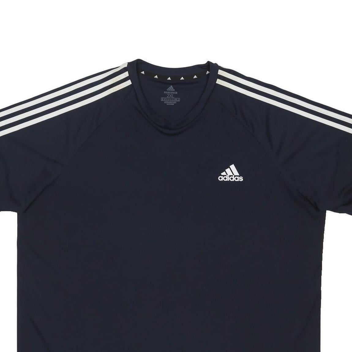 ADIDAS PRIME GREEN Mens Navy Blue T-Shirt 2XL Short Sleeve Crew Neck Sportswear