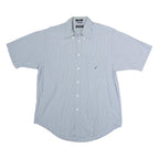 NAUTICA Mens Blue & White Check Shirt M Button Down Collar Short Sleeve Casual