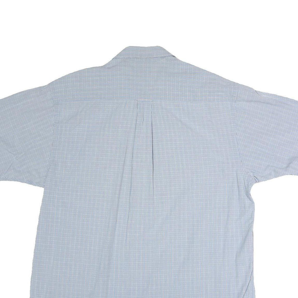 NAUTICA Mens Blue & White Check Shirt M Button Down Collar Short Sleeve Casual