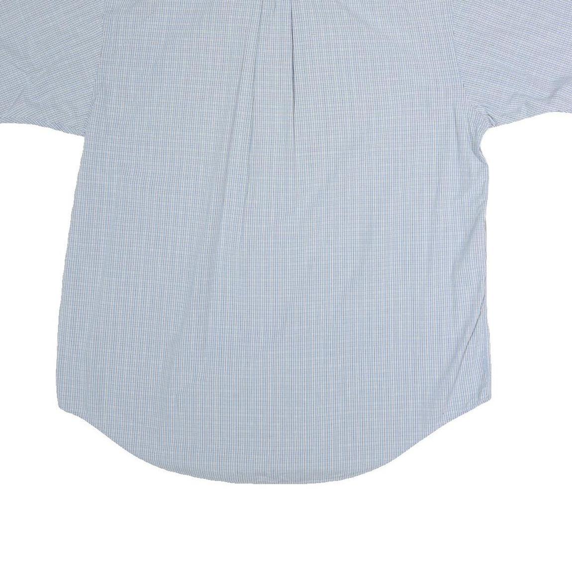 NAUTICA Mens Blue & White Check Shirt M Button Down Collar Short Sleeve Casual