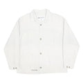 COLUMBIA Mens White Cotton Blend Classic Button Jacket XL Plain Outdoor Casual