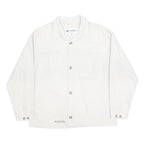 COLUMBIA Mens White Cotton Blend Classic Button Jacket XL Plain Outdoor Casual