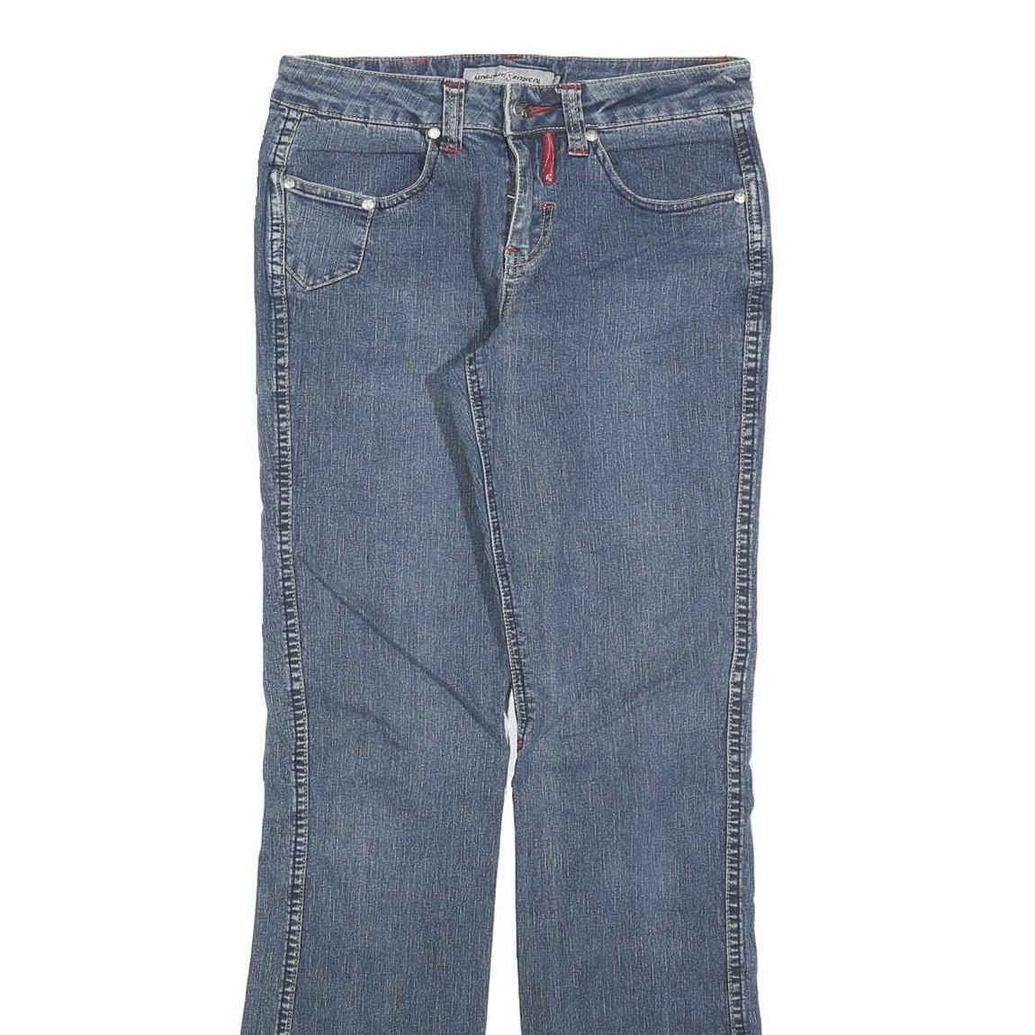 UNGUAU RADICAL Womens Slim Blue Denim Jeans W28 L32 Stylish Cotton Blend Zip