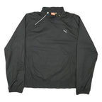 PUMA Womens Black Nylon Jacket L Zip Sportswear Track Running Casual