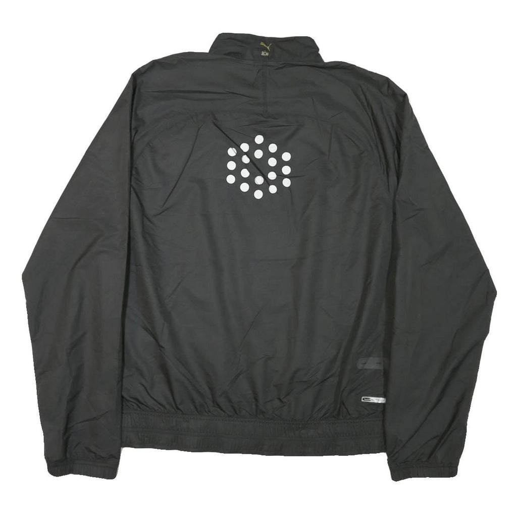 PUMA Womens Black Nylon Jacket L Zip Sportswear Track Running Casual