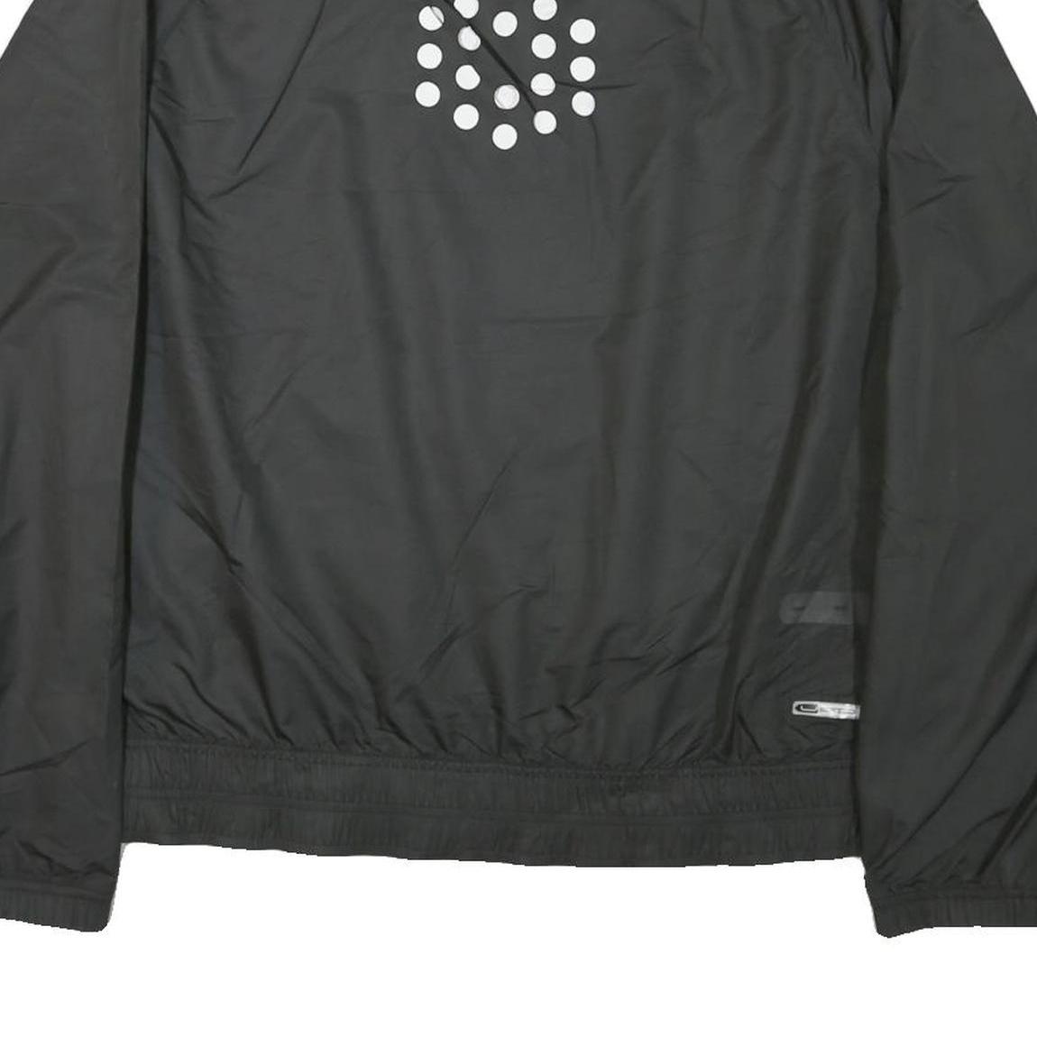 PUMA Womens Black Nylon Jacket L Zip Sportswear Track Running Casual