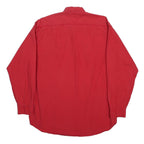 TOMMY HILFIGER Mens Red Sailing Gear Shirt M Button Front Cotton Long Sleeve