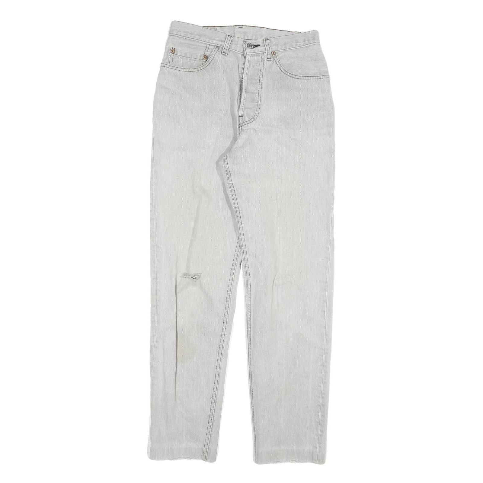 LEVI'S Womens Jeans White Slim Skinny Denim W27 L30 Button Closure Classic Fit