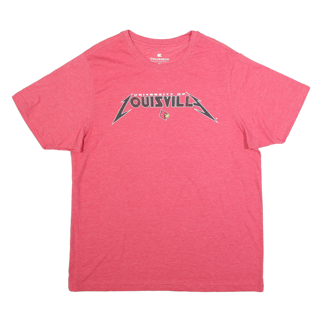 COLOSSEUM Mens Red University Of Louisville Graphic T-Shirt XL Crew Neck Short
