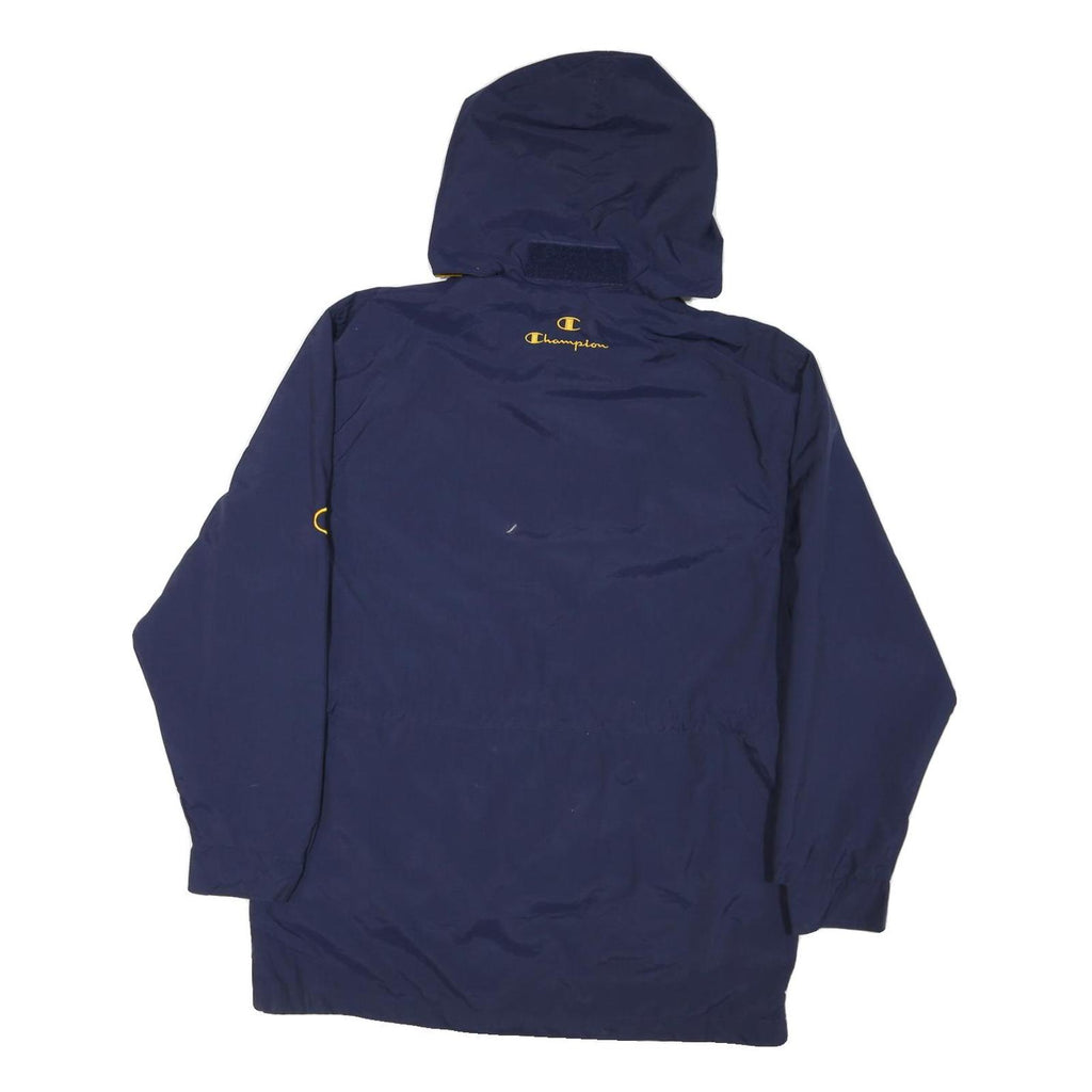 CHAMPION Mens Navy Blue UC Davis Logo Zip Jacket S Polyester Blend Hooded