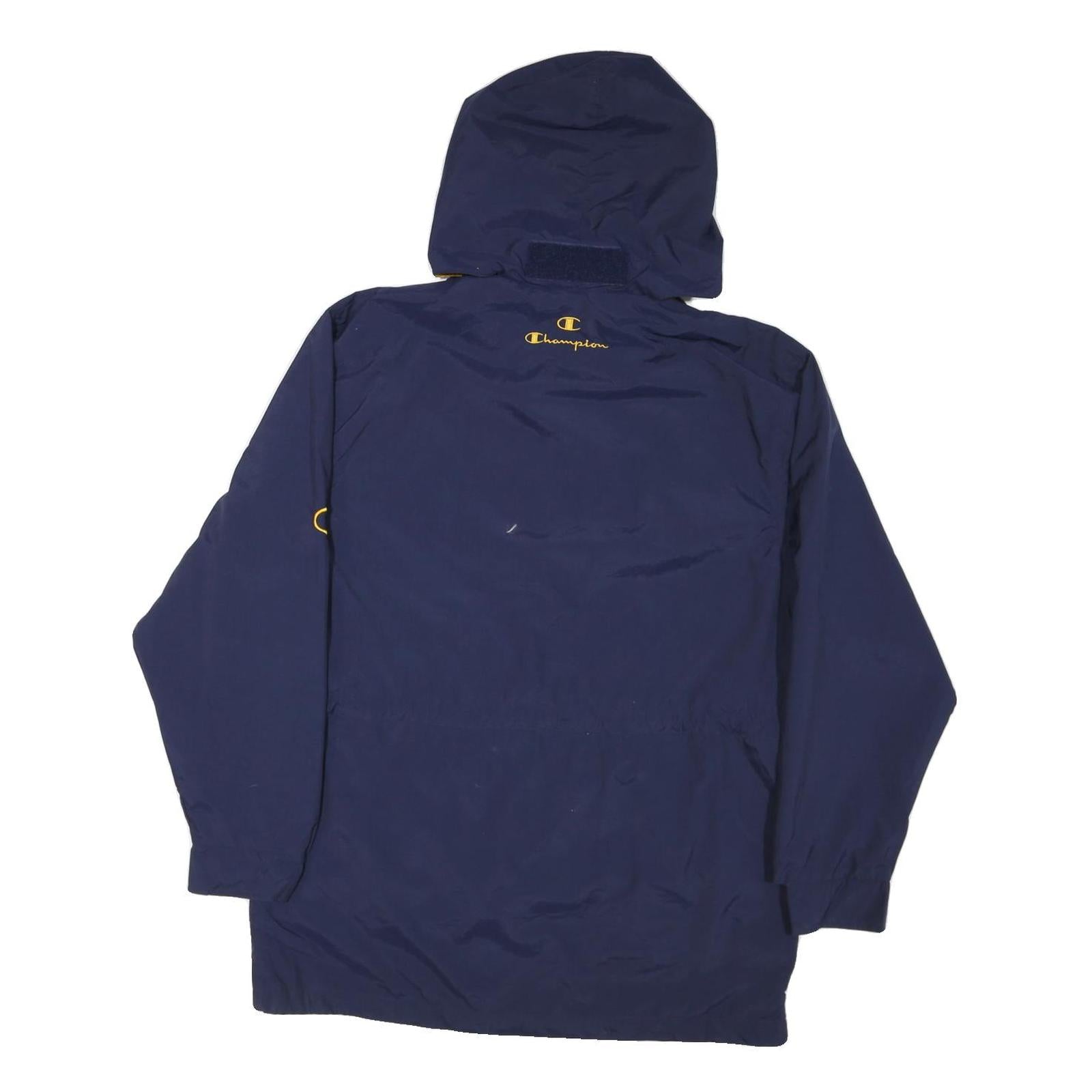 CHAMPION Mens Navy Blue UC Davis Logo Zip Jacket S Polyester Blend Hooded