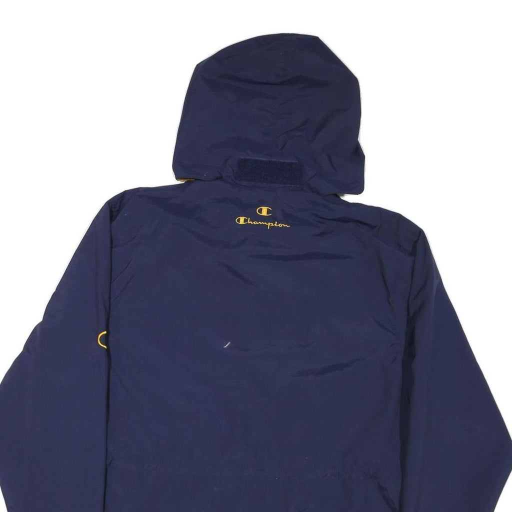 CHAMPION Mens Navy Blue UC Davis Logo Zip Jacket S Polyester Blend Hooded