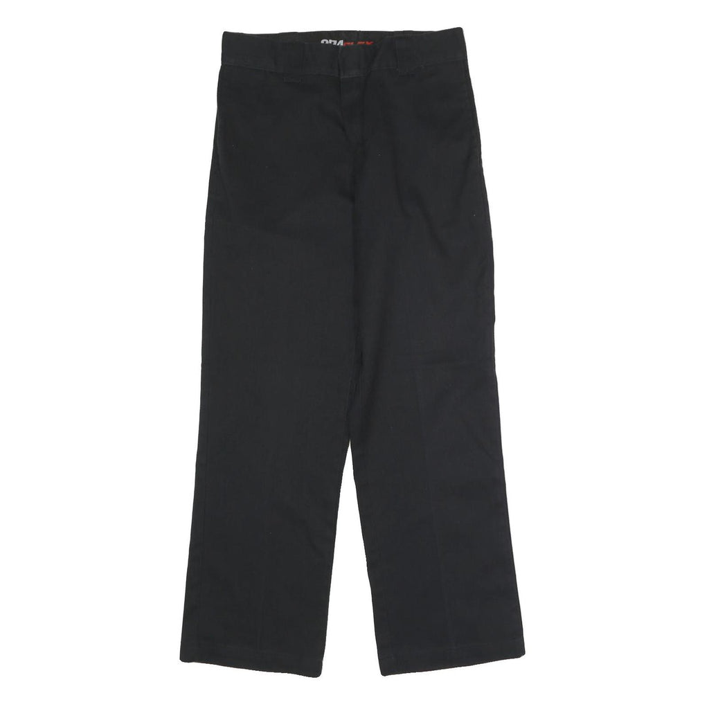 DICKIES Mens Black Classic Straight Trousers W30 L30 Workwear Zip Closure