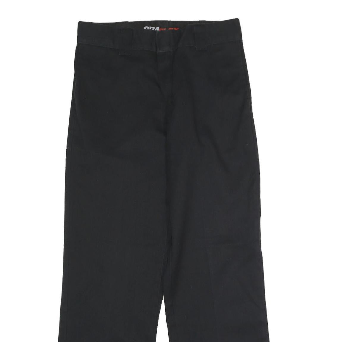 DICKIES Mens Black Classic Straight Trousers W30 L30 Workwear Zip Closure