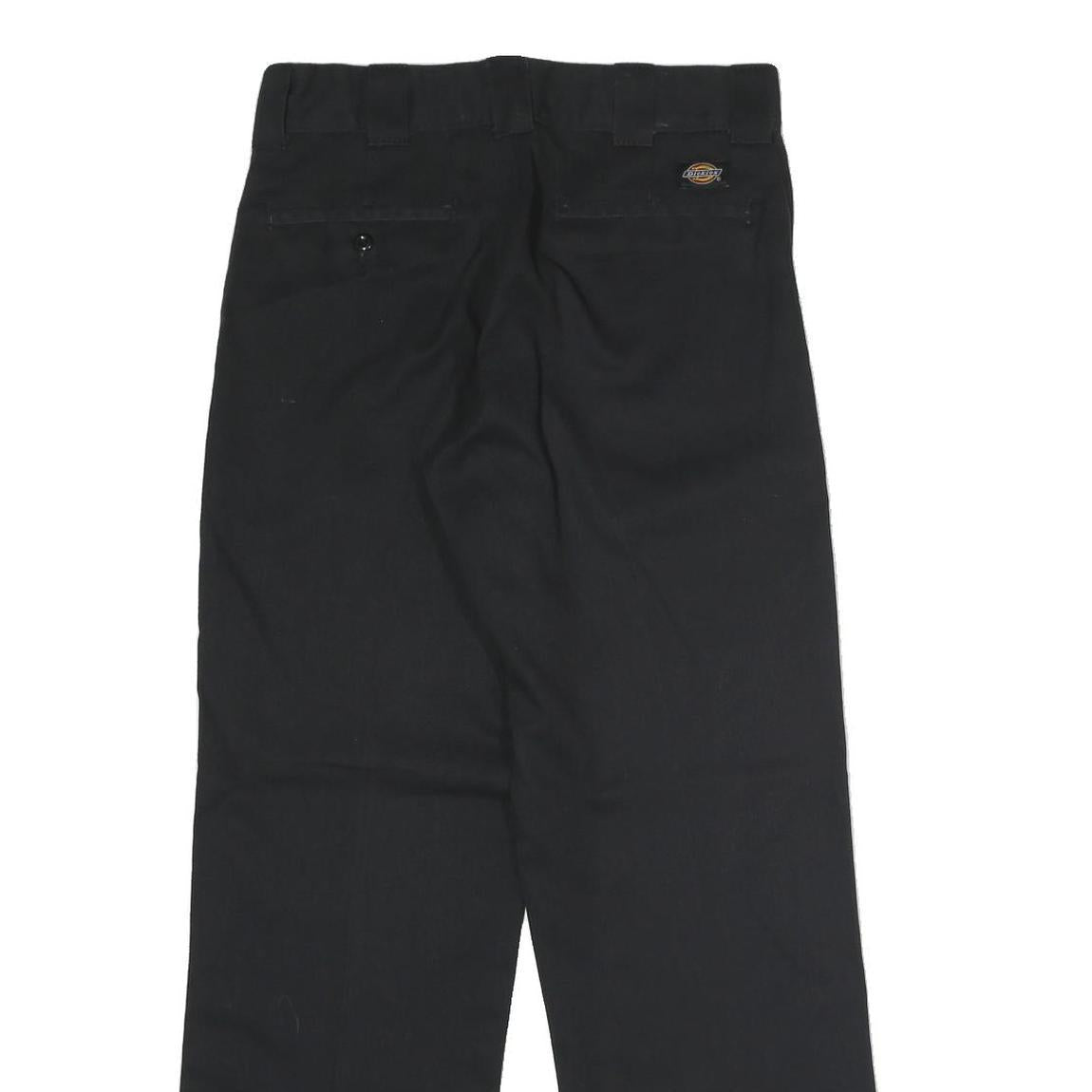 DICKIES Mens Black Classic Straight Trousers W30 L30 Workwear Zip Closure
