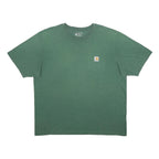 CARHARTT Mens Green Pocket T-Shirt XL Short Sleeve Crew Neck Cotton Blend