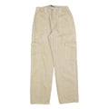 FASHION NOVA Womens Beige Relaxed Cargo Trousers W30 L32 Cotton Blend Zip