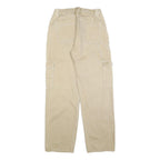 FASHION NOVA Womens Beige Relaxed Cargo Trousers W30 L32 Cotton Blend Zip