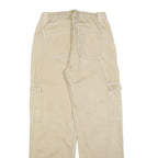 FASHION NOVA Womens Beige Relaxed Cargo Trousers W30 L32 Cotton Blend Zip
