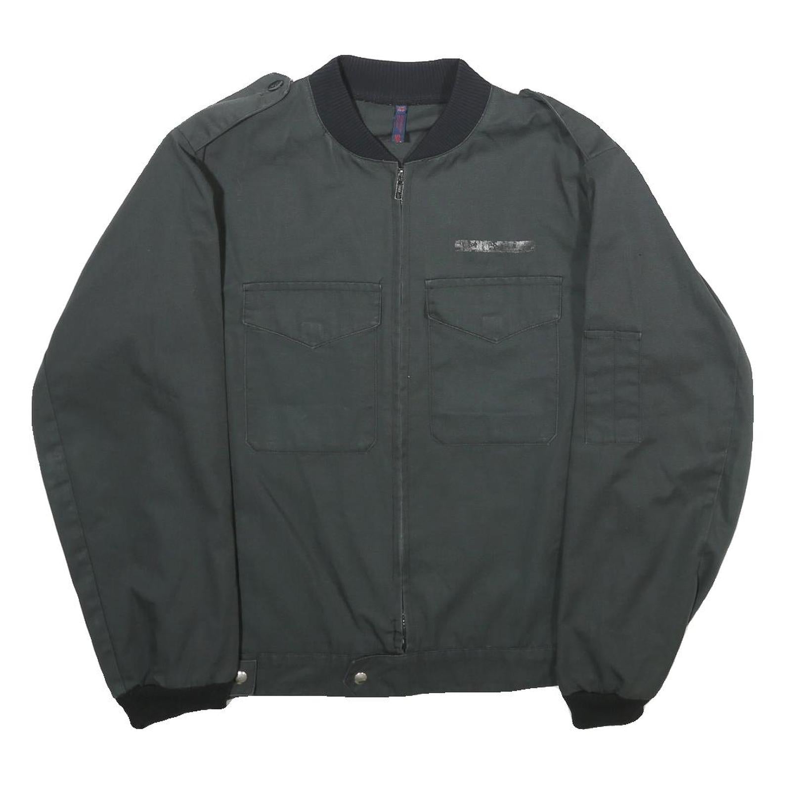 SPILAG Mens Black Bomber Jacket M Polyester Blend Plain Zip Closure Casual