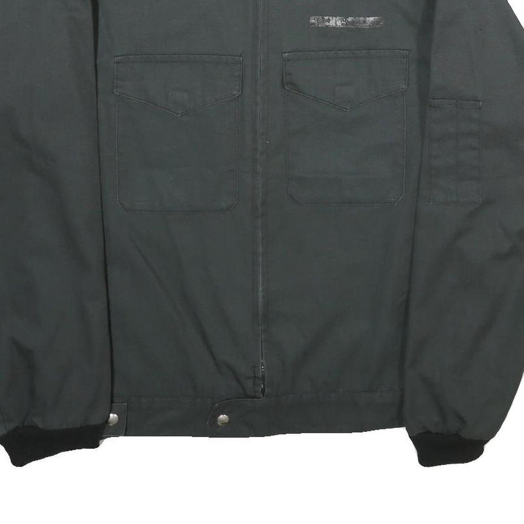 SPILAG Mens Black Bomber Jacket M Polyester Blend Plain Zip Closure Casual