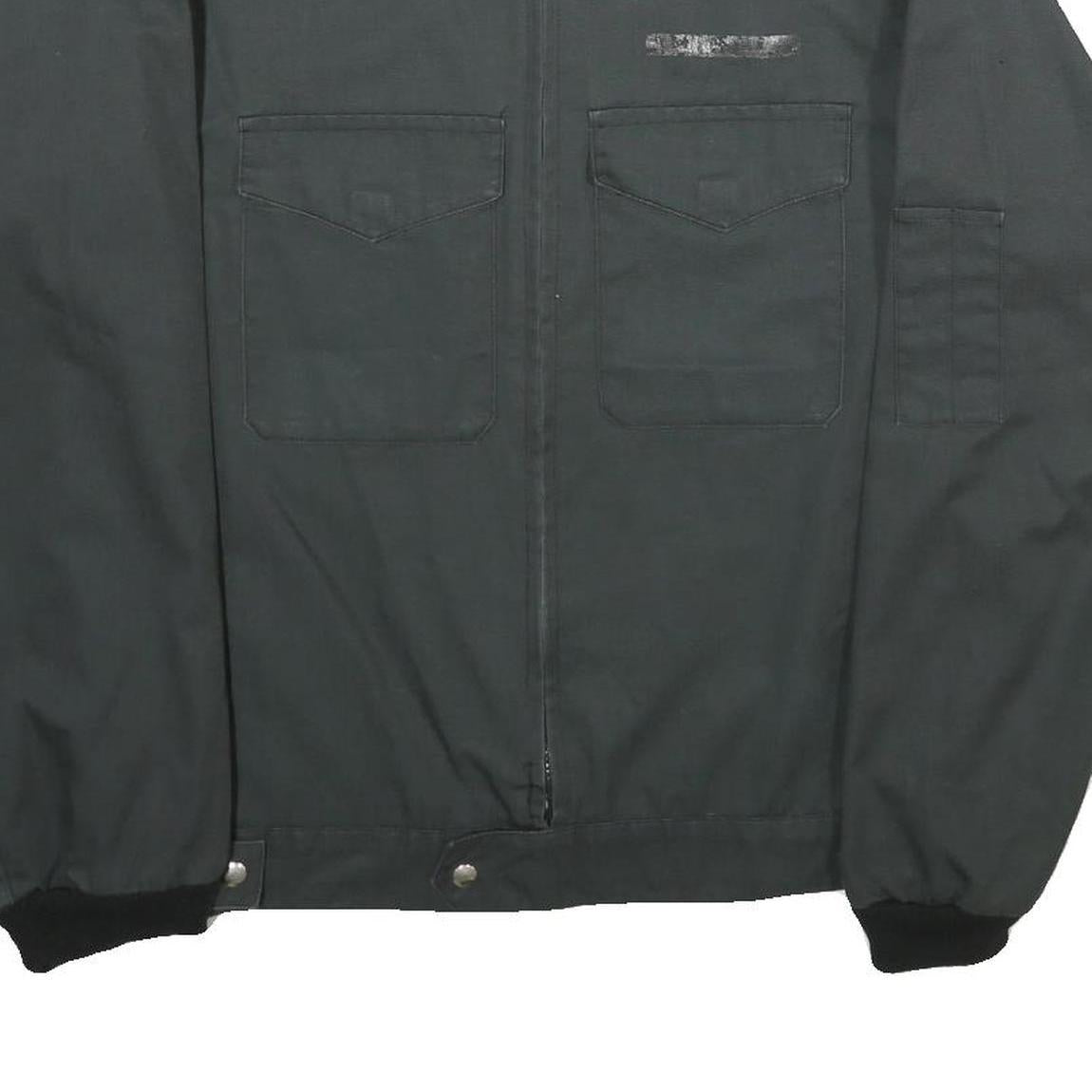 SPILAG Mens Black Bomber Jacket M Polyester Blend Plain Zip Closure Casual