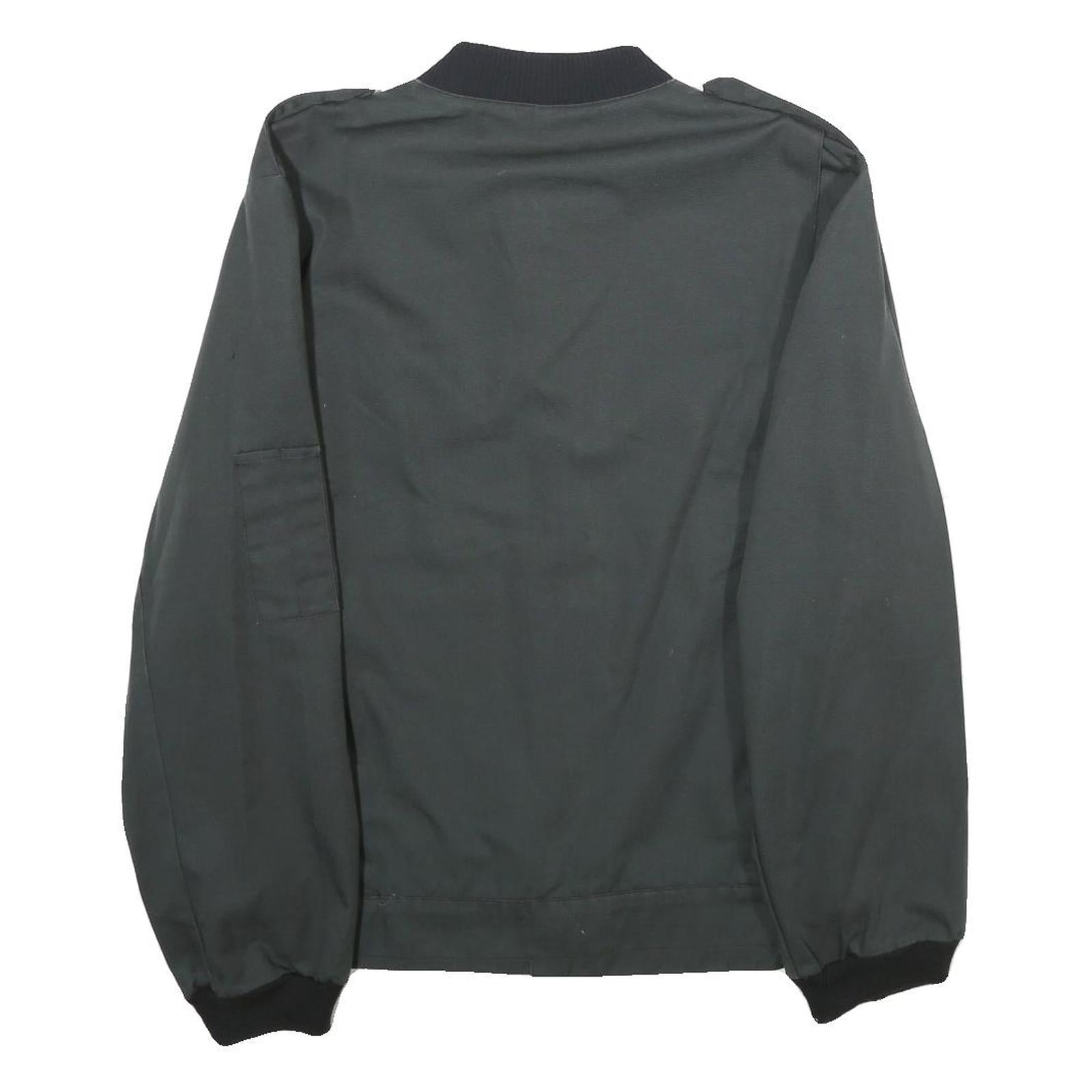 SPILAG Mens Black Bomber Jacket M Polyester Blend Plain Zip Closure Casual