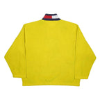 TOMMY HILFIGER Mens Yellow Navy Zip Patterned Polyester Pullover Jumper L