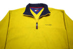 TOMMY HILFIGER Mens Yellow Navy Zip Patterned Polyester Pullover Jumper L