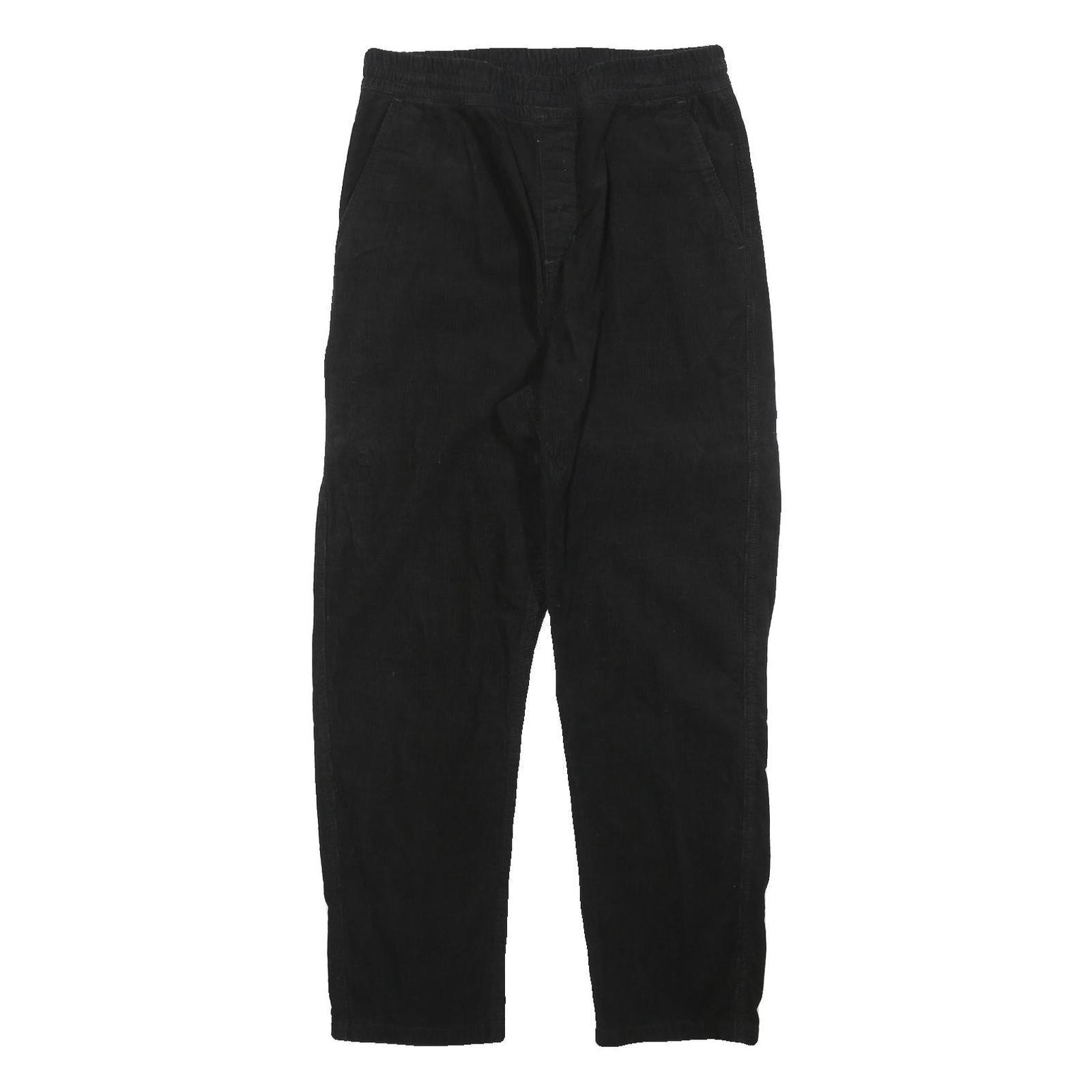 CARHARTT Womens Black Cotton Blend Regular Drawstring Trousers W32 L30 Casual
