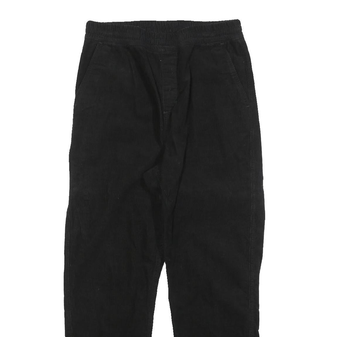 CARHARTT Womens Black Cotton Blend Regular Drawstring Trousers W32 L30 Casual