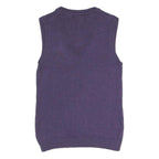 TOMMY HILFIGER Womens Purple White Argyle Pattern Pullover V-Neck Jumper XS