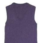 TOMMY HILFIGER Womens Purple White Argyle Pattern Pullover V-Neck Jumper XS