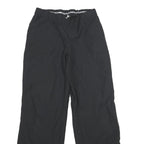 ADIDAS Womens Black Regular Fit Straight Polyester Trousers W28 L30 Comfortable