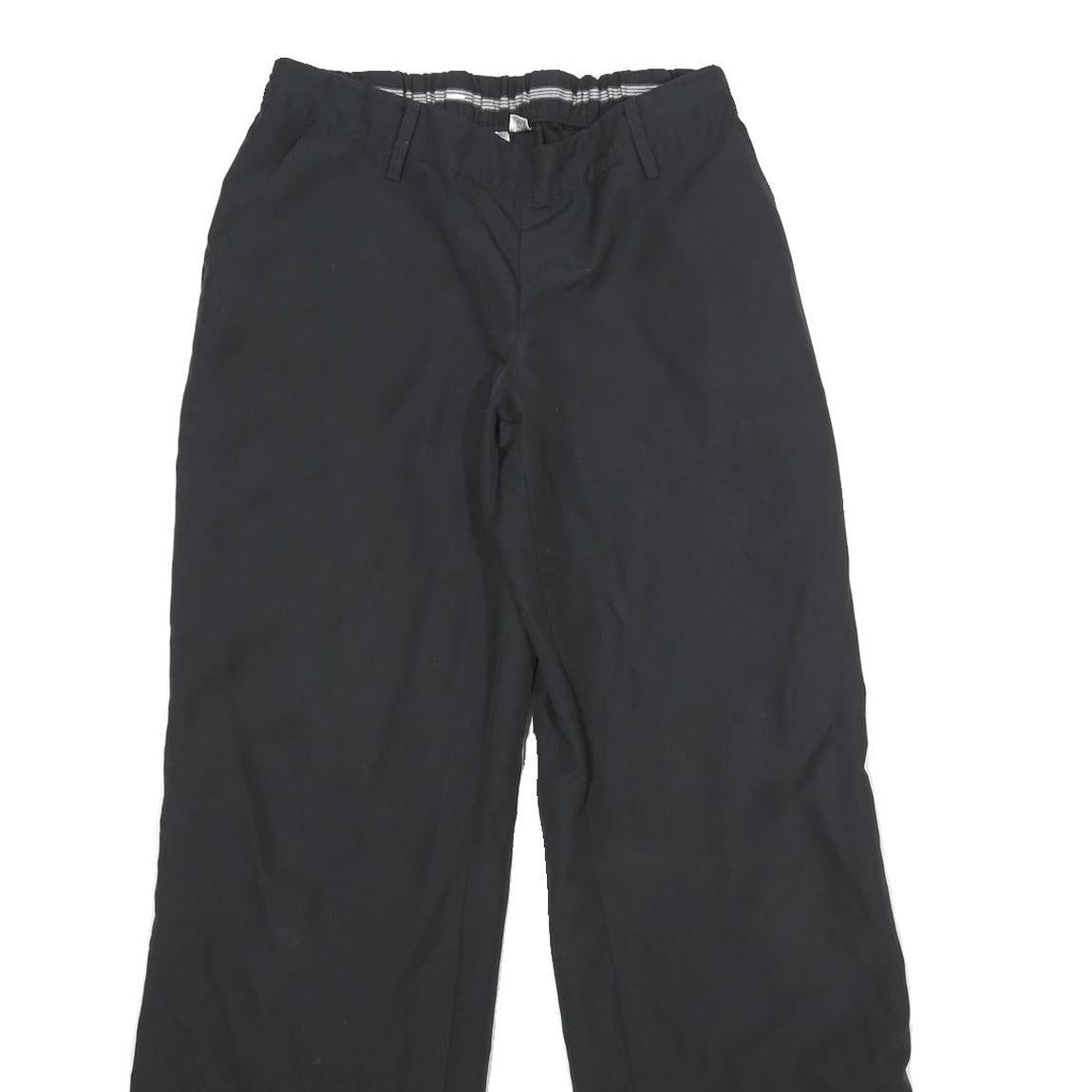 ADIDAS Womens Black Regular Fit Straight Polyester Trousers W28 L30 Comfortable